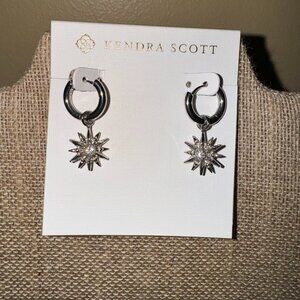 Kendra Scott “Starburst/Star” Charm Earrings Set – Bright Silver Tone